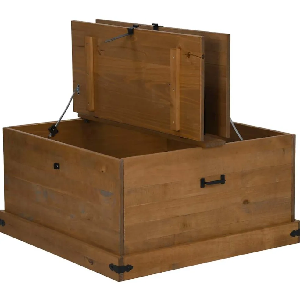 vidaXL Opbergkist HALDEN 91x91x47 cm massief grenenhout