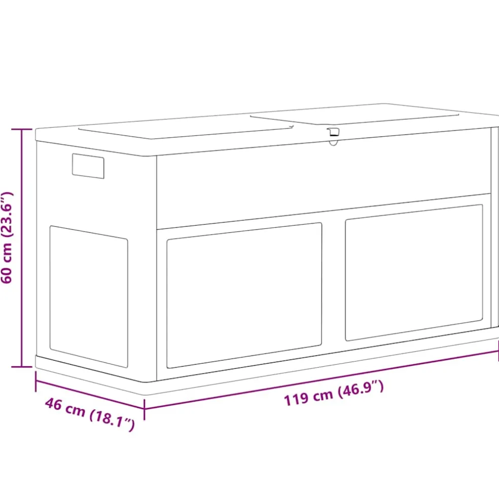 vidaXL Opbergkist 320 L grijs zwart