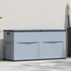 vidaXL Opbergkist 320 L grijs zwart