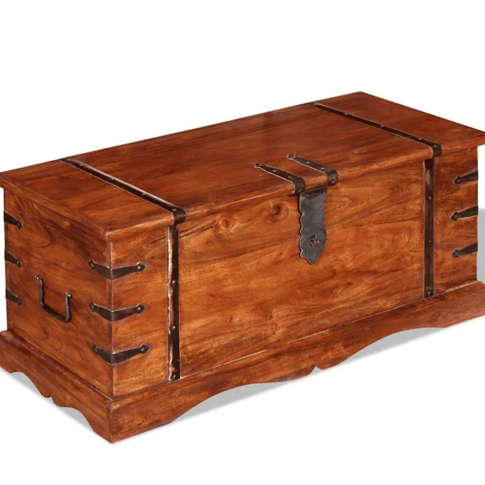 vidaXL Opbergkist massief hout