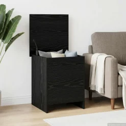 vidaXL Opbergkist met opslag Zwart eiken 40 x 40 x 50 cm Bewerkt hout