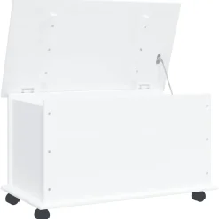 vidaXL Opbergkist met wielen ALTA 73x39,5x43 cm massief grenenhout wit