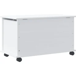 vidaXL Opbergkist met wielen ALTA 73x39,5x43 cm massief grenenhout wit