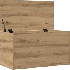 vidaXL Opbergkist 84x42x46 cm bewerkt hout artisanaal eikenkleurig