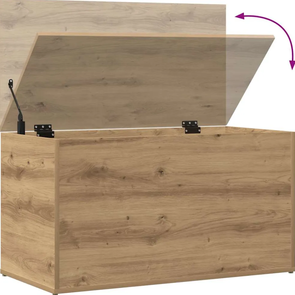 vidaXL Opbergkist 84x42x46 cm bewerkt hout artisanaal eikenkleurig