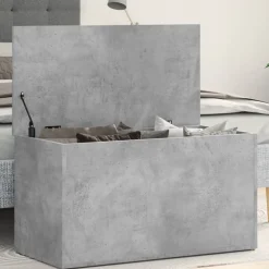 vidaXL Opbergkist 84x42x46 cm bewerkt hout betongrijs