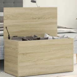 vidaXL Opbergkist 84x42x46 cm bewerkt hout sonoma eikenkleurig