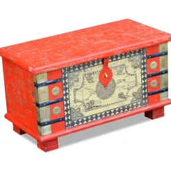 vidaXL Opbergkist 80x40x45 cm mangohout rood