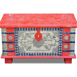 vidaXL Opbergkist 80x40x45 cm mangohout rood