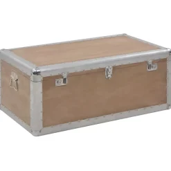 vidaXL Opbergkist 91x52x40 cm massief vurenhout bruin