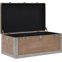 vidaXL Opbergkist 91x52x40 cm massief vurenhout bruin