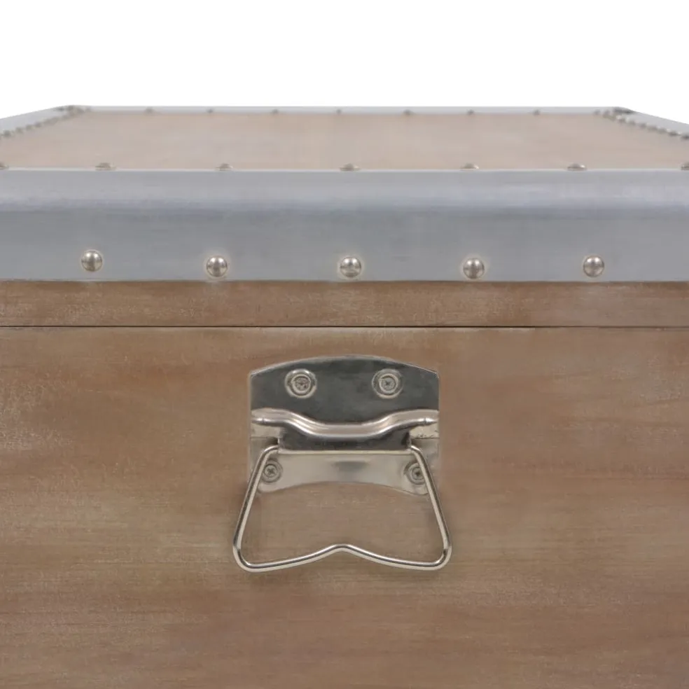 vidaXL Opbergkist 91x52x40 cm massief vurenhout bruin