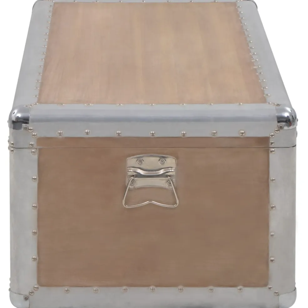 vidaXL Opbergkist 91x52x40 cm massief vurenhout bruin