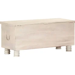 vidaXL Opbergkist 110x40x45 cm massief acaciahout wit