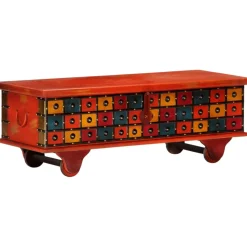vidaXL Opbergkist 110x40x40 cm massief acaciahout rood