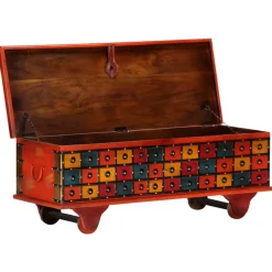 vidaXL Opbergkist 110x40x40 cm massief acaciahout rood