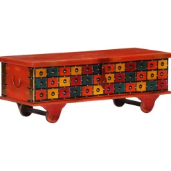 vidaXL Opbergkist 110x40x40 cm massief acaciahout rood
