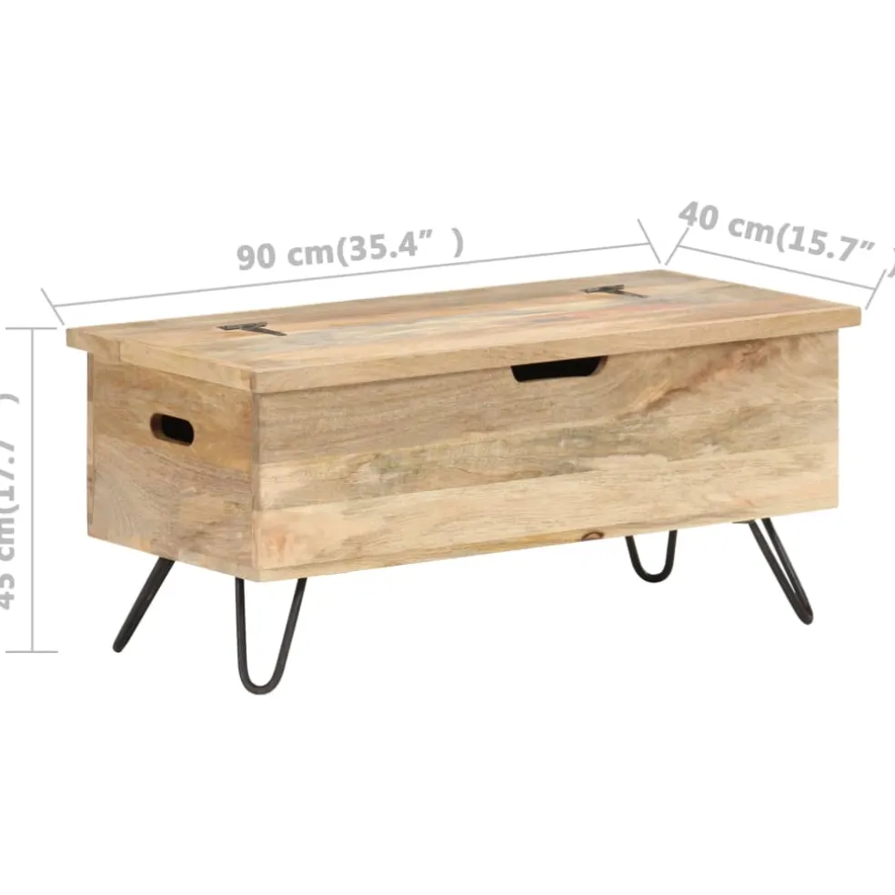 vidaXL Opbergkist 90x40x45 cm massief mangohout