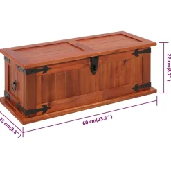 vidaXL Opbergkist 60x25x22 cm massief acaciahout