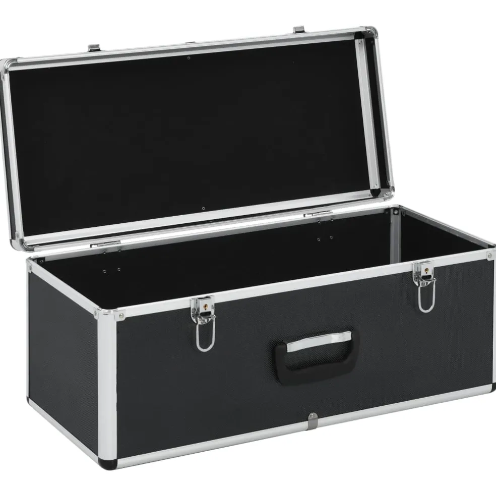 vidaXL Opbergkoffers 2 st aluminium zwart