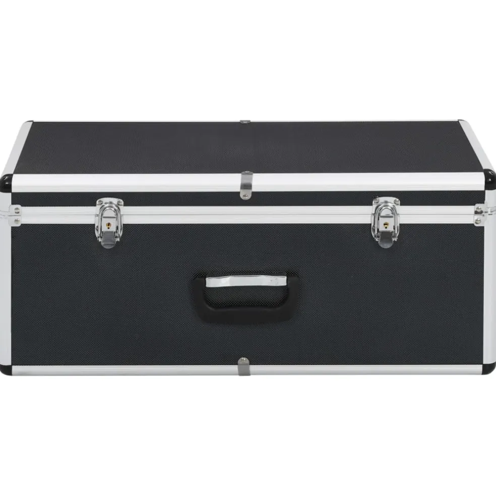 vidaXL Opbergkoffers 2 st aluminium zwart