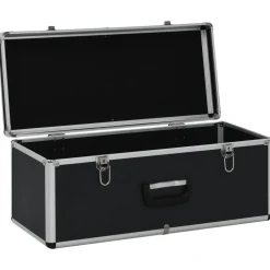 vidaXL Opbergkoffers 3 st aluminium zwart