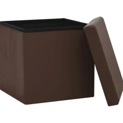 vidaXL Opbergkruk inklapbaar PVC bruin