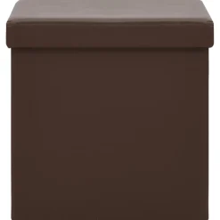vidaXL Opbergkruk inklapbaar PVC bruin
