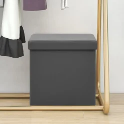 vidaXL Opbergkruk inklapbaar PVC grijs