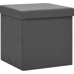 vidaXL Opbergkruk inklapbaar PVC grijs