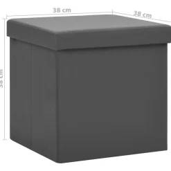 vidaXL Opbergkruk inklapbaar PVC grijs