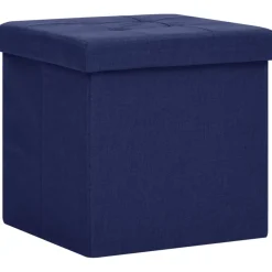 vidaXL Opbergkruk inklapbaar kunstlinnen blauw