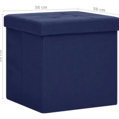 vidaXL Opbergkruk inklapbaar kunstlinnen blauw
