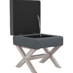 vidaXL Opbergkruk 45x45x49 cm fluweel donkergrijs