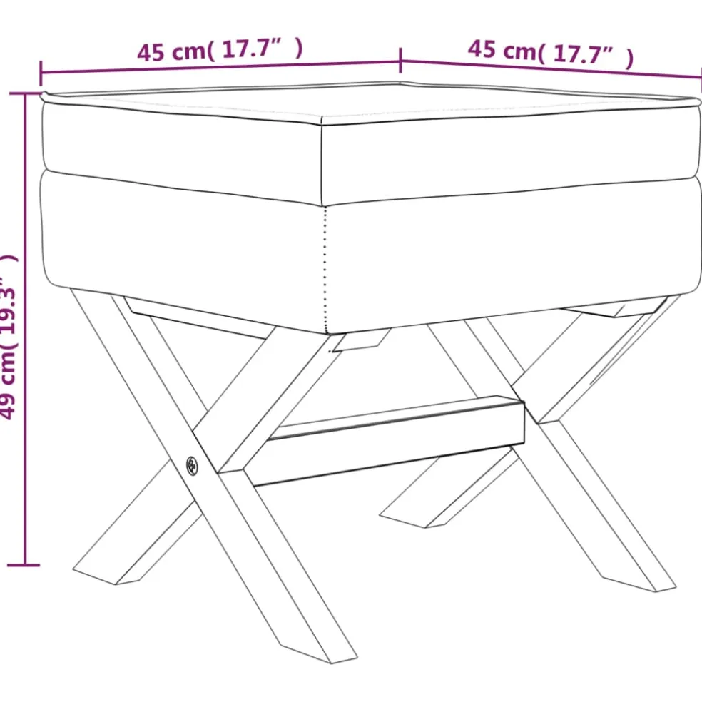 vidaXL Opbergkruk 45x45x49 cm fluweel donkergrijs