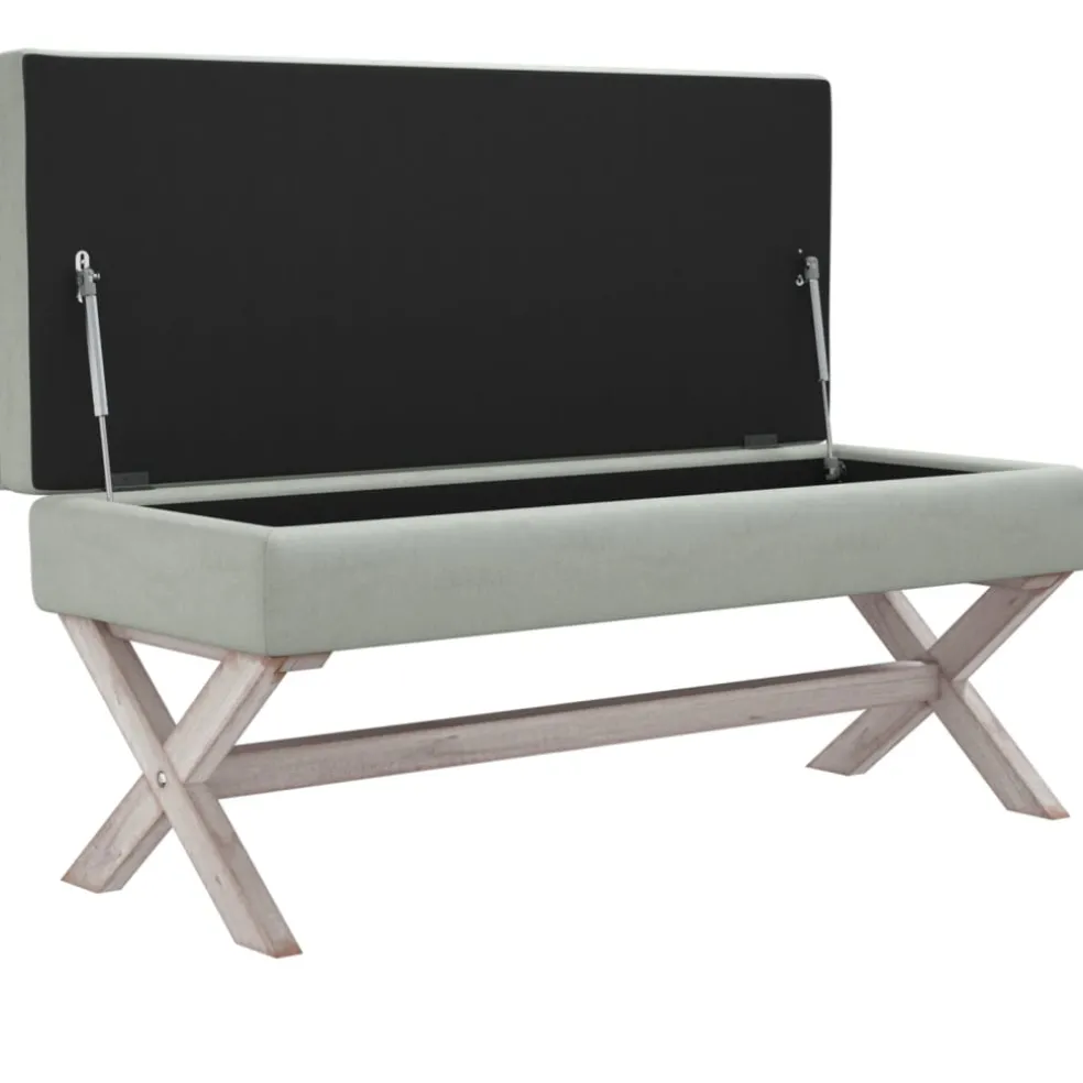 vidaXL Opbergkruk 110x45x49 cm fluweel lichtgrijs