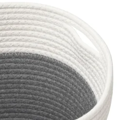 vidaXL Opbergmanden 2 st Ø 28x28 cm katoen grijs en wit