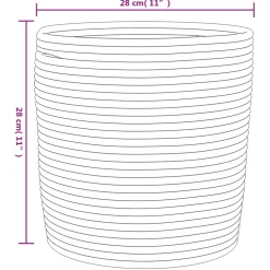 vidaXL Opbergmanden 2 st Ø 28x28 cm katoen grijs en wit