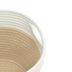 vidaXL Opbergmanden 2 st Ø 24x18 cm katoen beige en wit