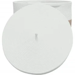 vidaXL Opbergmand met deksel Ø 40x35 cm katoen bruin en wit