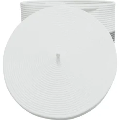 vidaXL Opbergmand met deksel Ø 40x35 cm katoen wit en zwart