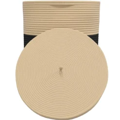 vidaXL Opbergmand met deksel Ø 37x50 cm katoen zwart en beige