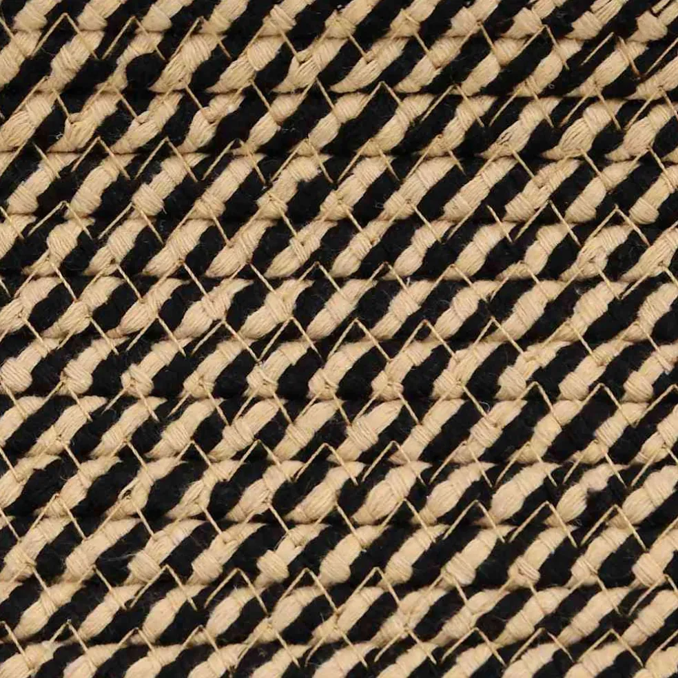 vidaXL Opbergmand met deksel Ø 37x50 cm katoen zwart en beige