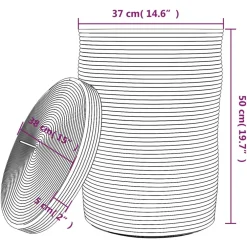 vidaXL Opbergmand met deksel Ø 37x50 cm katoen zwart en beige