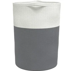 vidaXL Opbergmand Ø 49x65 cm katoen grijs en wit