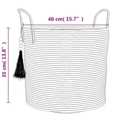 vidaXL Opbergmand Ø 40x35 cm katoen bruin