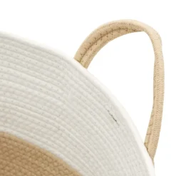 vidaXL Opbergmand Ø 38x46 cm katoen beige en wit