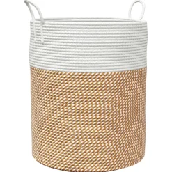 vidaXL Opbergmand Ø 38x46 cm katoen bruin en wit