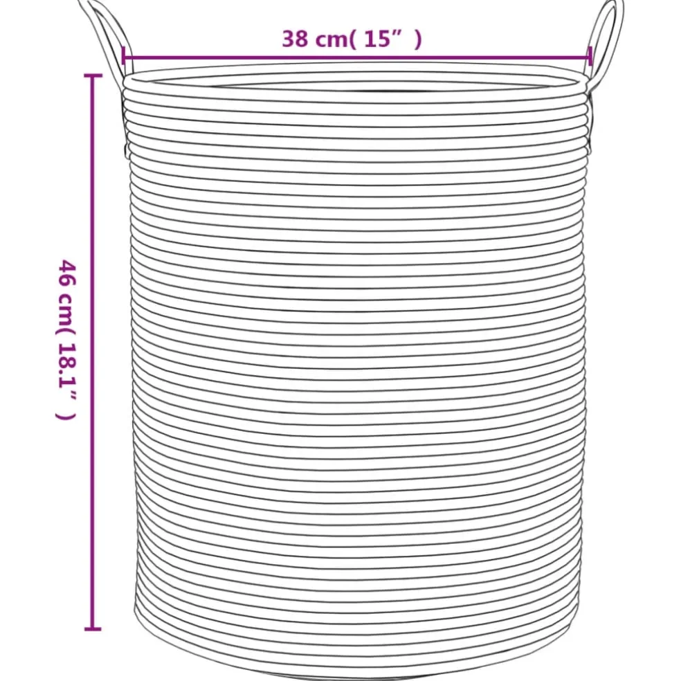 vidaXL Opbergmand Ø 38x46 cm katoen grijs en wit