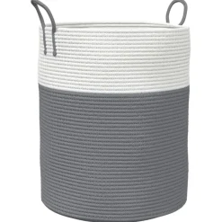 vidaXL Opbergmand Ø 38x46 cm katoen grijs en wit